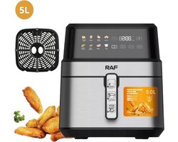 Airfryer XL - 5L - 8 programma's - Digital Touchscreen- Grill rack - 1700W - RAF