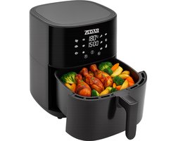 Airfryer XXL - Met APP - Groot 8 Liter - Heteluchtfriteuse - Zwart - Digital Touchscreen - 50 voorgeprogrammeerde gerechten Zedar AF600
