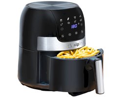 alpina Airfryer 4.5L- Heteluchtfriteuse voor 2 tot 4 Personen - Air Fryer met Instelbare Temperatuur van 80°C tot 200°C - Timer tot 60 Minuten - Hetelucht Friteuse 1400W - Zwart