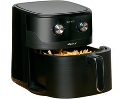 alpina Airfryer XL - Heteluchtfriteuse 6L - Air Fryer voor 4 tot 6 Personen - Hetelucht Friteuse met Instelbare Temperatuur van 80°C tot 200°C - Timer tot 60 Minuten - Zwart