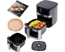 BERGMANN YA Air Fryer - 5L Capaciteit - 1400W - 8 Programma's - Kijkvenster