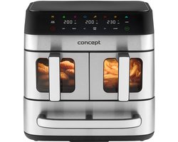 Concept - AirFryer - Vetvrije friteuse - 3 aparte laden - gesynchroniseerd koken - 8 vooraf ingestelde programma's, FR9000