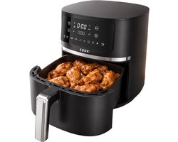 COOK-IT Airfryer 6L XL - 1600W - 8 Programma’s - Touchscreen - Vaatwasserbestendige Mand - Warmhoudfunctie - Shake Reminder - Matzwart