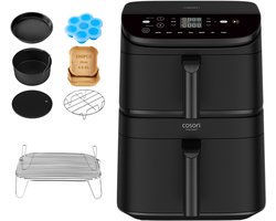 Cosori XXL Airfryer Turbo Tower - 10.8 liter inhoud - 2 manden apart in te stellen - 7 programma's - met Cosori accessoire set
