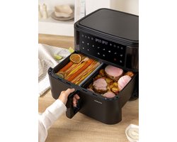 CREATE - Airfryer zonder olie 10 L met scheidingssysteem - 10 vooringestelde programma's - Zwart - AIR FRYER DUAL