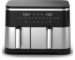 Dewelling DUAF-LR1-002 XXL Dubbele Kammer Airfryer (4L + 7L) - 2600W Dual Zone Airfryer - Sync Finish & Dual Cook