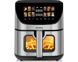 Digitale Airfryer XXL 9L Sinaopus 8005A -1800W Heteluchtfriteuse - Kleurendisplay - 12 Voorgeprogrammeerde Functies - Slimme Tijd & Temperatuurregeling - Capaciteit voor 5 Personen