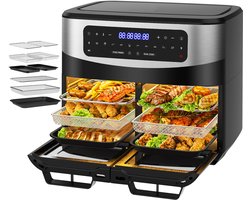 House of Balance Dubbele Airfryer XXL 12L - Airfryer Dubbel met Kijkvensters - Airfryer Oven incl Accessoires - Airfryers - 10 Programma's - Touchscreen