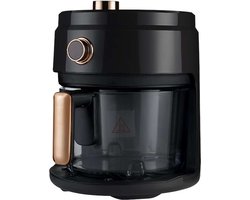 Hyundai Electronics - Airfryer met glazen pot - 3.5 Liter - Zwart Rose Goud