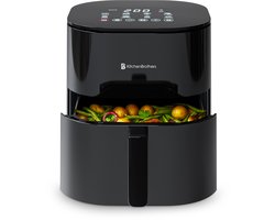 KitchenBrothers Airfryer XL - PFAS-Vrij - 2000W - 5L - Heteluchtfriteuse - Dual Heating - 80ºC tot 200ºC - 8 Kookprogramma's - Zwart