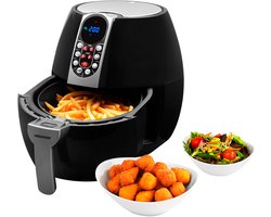 MEDION friteuse, ca. 1500 watt, digitaal bedieningspaneel, totale inhoud 4 liter, olievrij frituren, 30 min timer, oververhittingsbeveiliging, MD17320 zwart