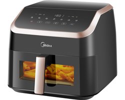 Midea Air fryer MF-CY85K - Large Air fryer with See Thru Window - XXL Airfryer - 8.5 L - 10 preset menu' s - Instelbare timer 1 tot 60 minuten - Doorkijkluik - Ingebouwde verlichting