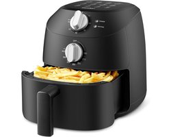 Midea Air fryer MF-TN20D2 - 2L, 1150 W Airfryer, Frituren zonder olie, Heteluchtfriteuses, Automatische uitschakelfunctie, Olievrij, Gemakkelijk schoon te maken, BPA-vrij, Zwart