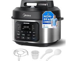 Midea Snelkookpan - Pressure Cooker MY-CS6062WP - 10 vooraf ingestelde programma' s - 45 tot 140 graden - Vaatwasserbestendig - 5,5 tot 6 L