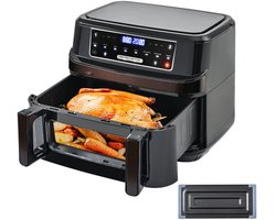 Mygroot - Airfryer - hete luchtfriteuse - enkel of dubbele kamers instelbaar - met Touchscreen - 8 programma's - kijkvenster