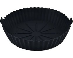 New Age Devi - Luxe Airfryer Siliconen Bakje - Heteluchtfriteuse Accessoires - Airfryer Accessoires - 20CM - Zwart
