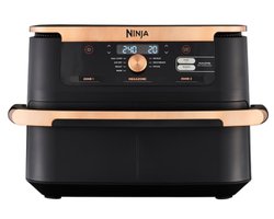 Ninja AF500EUCP friteuse Dubbel 10,4 l Vrijstaand 2470 W Heteluchtfriteuse Zwart, Koper