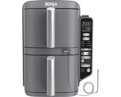 Ninja Double Stack Airfryer XXL - 9.5 Liter - Dubbele Gestapelde Lades - 6 Programma's - Inclusief Digitale Thermometer en Kookrekjes - SL451EU