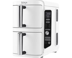 Ninja Double Stack Airfryer XXL - 9.5 Liter - Dubbele Gestapelde Lades - 6 Programma's - Inclusief Kookrekjes - Wit - SL400EUWH