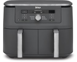Ninja Dual Zone Airfryer met 2 lades en 6 functies - 9.5 L - Nieuw 2026 Model - 40 tot 240 Graden - 2470 W Vermogen - Airfryen, Max Crisp, Bakken, Braden, Opwarmen en Drogen - DZ400EU