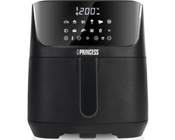 Princess 182061 Airfryer XXL 6,5L - Digitale Heteluchtfriteuse met Uitneembare Scheidingswand - Zwart - 1800 watt - 12 programma's - Digitale timer - Temperatuurbereik 80-200 °C - BPA- en PFOA-vrij