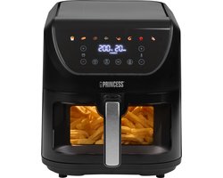 Princess 182257 SlimFry Airfryer - 8 L capaciteit - Doorzichtig kijkvenster - Digitaal touchscreen - 8 voorgeprogrammeerde instellingen - Compact design - 2000 W