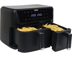 Princess 182470 Dubbele Airfryer - 6,5L + 4,5L inhoud - 2700 W - XXL - 11 liter - 8 programma's - Dubbele heteluchtfriteuse - Digitaal bedieningspaneel - 80 tot 200 Graden