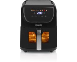 Princess Airfryer XL 182240 - Heteluchtfriteuse - BPA vrij - 5.5 liter - Kijkvenster - Touchscreen - 8 Programma's - Slank Ontwerp - 1500W - Inclusief Grillrek - Zwart - venster