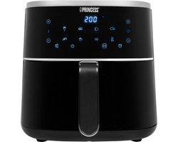 Princess Digitale Airfryer 182238 - 4 liter - PFAS vrij - Groot - Heteluchtfriteuse - Zwart - Digital Touchscreen - 8 Automatische Programma's - Inclusief in hoogte verstelbaar Grillrack