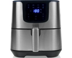 Princess Digitale Airfryer Deluxe XXL 182060 – Heteluchtfriteuse - 5.5 liter - 8 voorgeprogrammeerde programma’s - Inclusief airfryer mandje - RVS