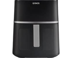 QONOS Airfryer Air One Plus 7L – Cycloon Luchttechnologie – Digitaal Display met Doorkijkvenster – 10 Programma’s – PFAS-vrij – XXL -1500-1800W – Zwart