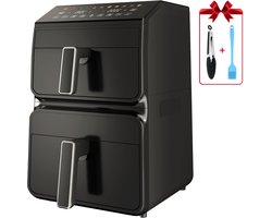 Saikefy Airfryer XXL - 11 Liter - Gestapelde Lades - 11 Programma's - Airfryer met Intelligent Touchbediening - Heteluchtfriteuse - Inclusief 4 handige accessoires