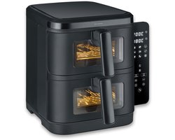 Severin FR 2468 S-Fry Duo Stack - Dubbele Airfryer- Heteluchtfriteuse - 2x 5,5 Liter boven elkaar - Ruimtebesparend