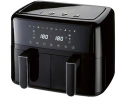 SILVERCREST® Hetelucht friteuse - Heteluchtfriteuse - Airfryer - Vermogen: 2600 W - Inhoud: 2x 4,35 L - Temperatuur: 60/200 °C - Zwart