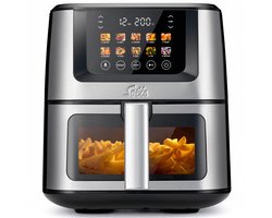 Solis Airfryer Air Fry & Dry XL - Multifunctionele Heteluchtfriteuse - 40 tot 230 Graden - 7.5L - 10 Verschillende Programma's - RVS