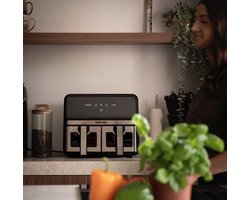 Swiss Pro+ Dubbele Airfryer Heteluchtfriteuse XXL Airfryer twee Kookvakken 8 Liter 2400 Watt Dual Zone Technologie Classic Edition Model 2026 SPAF8L2G