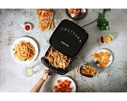 Swiss Pro+ | SP-AF1450 - Intelligente Heteluchtfriteuse Digitaal- 5L - XXXL - New Model 2026 - Touchscreen - TURBO Opwarmen | Piano Black