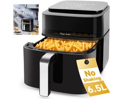 Taylor Swoden Smartheat - Airfryer XXL - 6,5L - Met Venster - Dual Heating - 8 Automatische Programma's - Heteluchtfriteuse - Inclusief Receptenboek - 1800W - Zwart