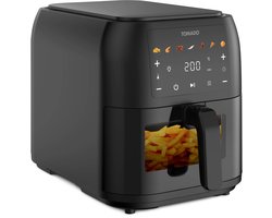 Tomado TAF8002B - Grote airfryer - XXL airfryer - 8 liter - Heteluchtfriteuse - Kijkvenster - Tiptoetsbediening - 7 automatische programma's - Zwart