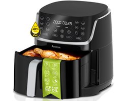 TurboTronic AF13D Airfryer XXL - Heteluchtfriteuse - 8 Liter - Dual Heating - 13 programma's - Zwart
