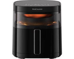 Wartmann Airfryer - PFAS Vrije 5,7 Liter Heteluchtfriteuse - Vaatwasserbestendig - Keramische Coating - Tiptoets Bediening - 270° Kijkvenster - WM-2312 AF
