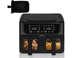Zeegma Knapper Dual - Airfryer - 9L - 1700 W - 12 frituurprogramma's - Vetvrij Koken - Tefloncoating