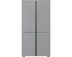 Beko REM91ZXBN heeft 572 liter inhoud, vier deuren, NoFrost en een ijsblokjeslade