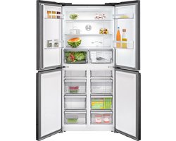 Bosch Serie 4 KMC85LEEA, Vrijstaand, Frans deur, Grijs, Glas, Naast elkaar, 547 l