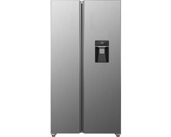 Exquisit SBS146-WS-040ES - Amerikaanse koelkast - Waterdispenser - Display - 5 Jaar Garantie - No Frost - 439 liter - Zilver