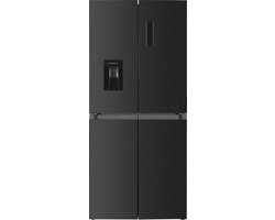 Frilec BONNMD460-WS-150-041CDI - Amerikaanse koelkast - 4 deuren - Energiezuinig C - Snelvries functie - Waterdispenser - 5 Jaar Garantie - Donker Inox