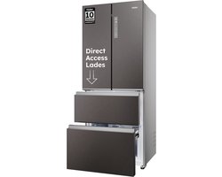 Haier HFR3718ENMD - Koel-vriescombinatie - 467L - Total No Frost - Direct Access lades - 99% Air Surround - Energieklasse E - 10 Jaar Garantie op onderdelen