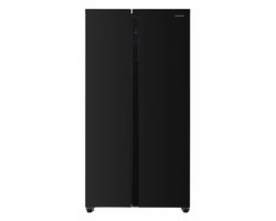 Heinner HSBS-H442NFBKE++ Amerikaanse Side-by-Side Koelkast – 442 L – Full No Frost – Deur-open Alarm – LED Touch Display – Smart Eco Functie – Zwart – 5 Jaar Garantie