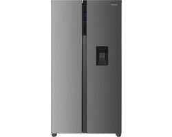 Heinner HSBS-HM529NFXWDE++ Amerikaanse Side-by-Side Koelkast 529 L – Full No Frost – Waterdispenser – LED Touch Display – Dual Inverter Compressor – Antraciet – 5 Jaar Garantie