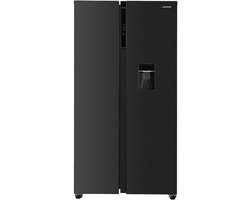 Heinner HSBS-HM592NFDXWDE++ Amerikaanse Side-by-Side Koelkast met Waterdispenser – 592 L – Full No Frost – LED Touch Display – InoxCool – Inox Antraciet – 5 Jaar Garantie